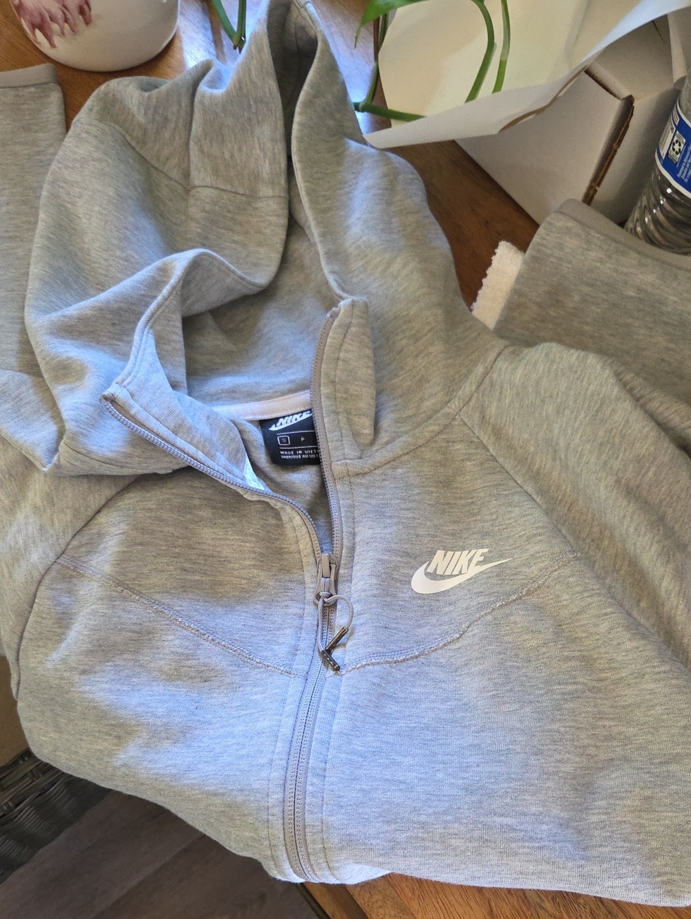 Nike Light Grey Kids Full-Zip Hoodie Jacket